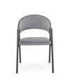 Halmar Scaun tapitat cu stofa si picioare metalice, Kai-473 Velvet Gri / Negru, l54xA58xH82 cm