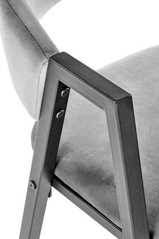Halmar Scaun tapitat cu stofa si picioare metalice, Kai-473 Velvet Gri / Negru, l54xA58xH82 cm
