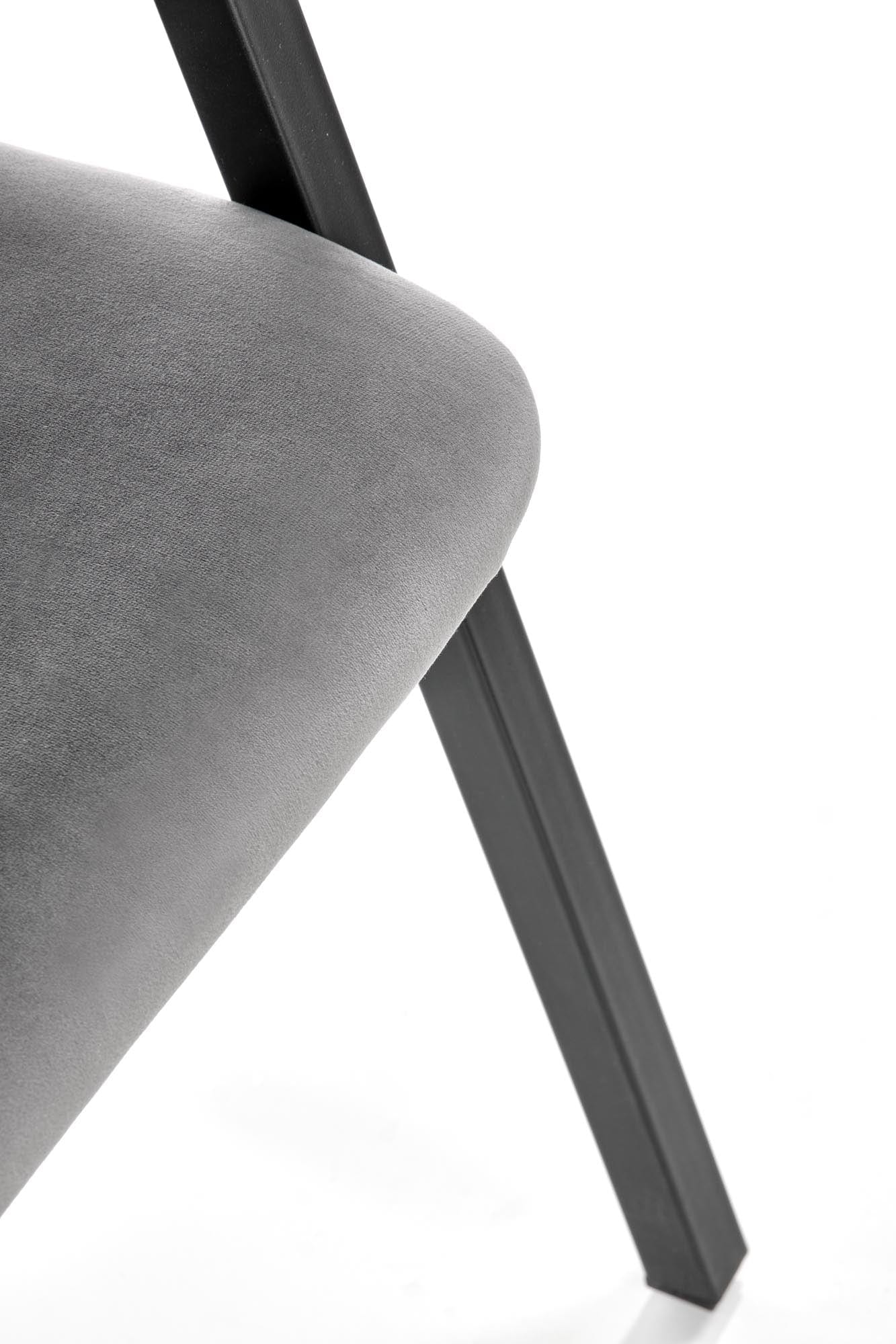 Halmar Scaun tapitat cu stofa si picioare metalice, Kai-473 Velvet Gri / Negru, l54xA58xH82 cm