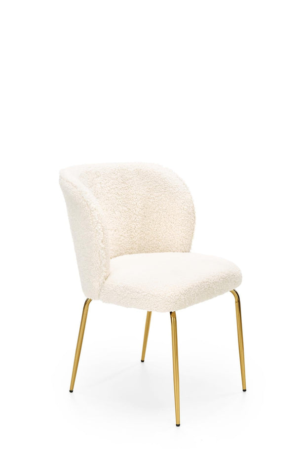 Halmar Scaun tapitat cu stofa si picioare metalice, Kai-474 Crem / Auriu, l54xA64xH80 cm