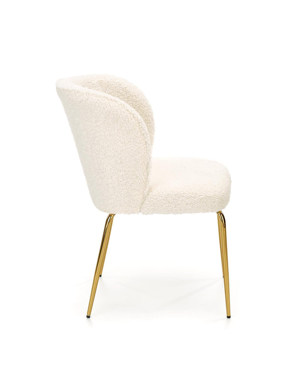 Halmar Scaun tapitat cu stofa si picioare metalice, Kai-474 Crem / Auriu, l54xA64xH80 cm