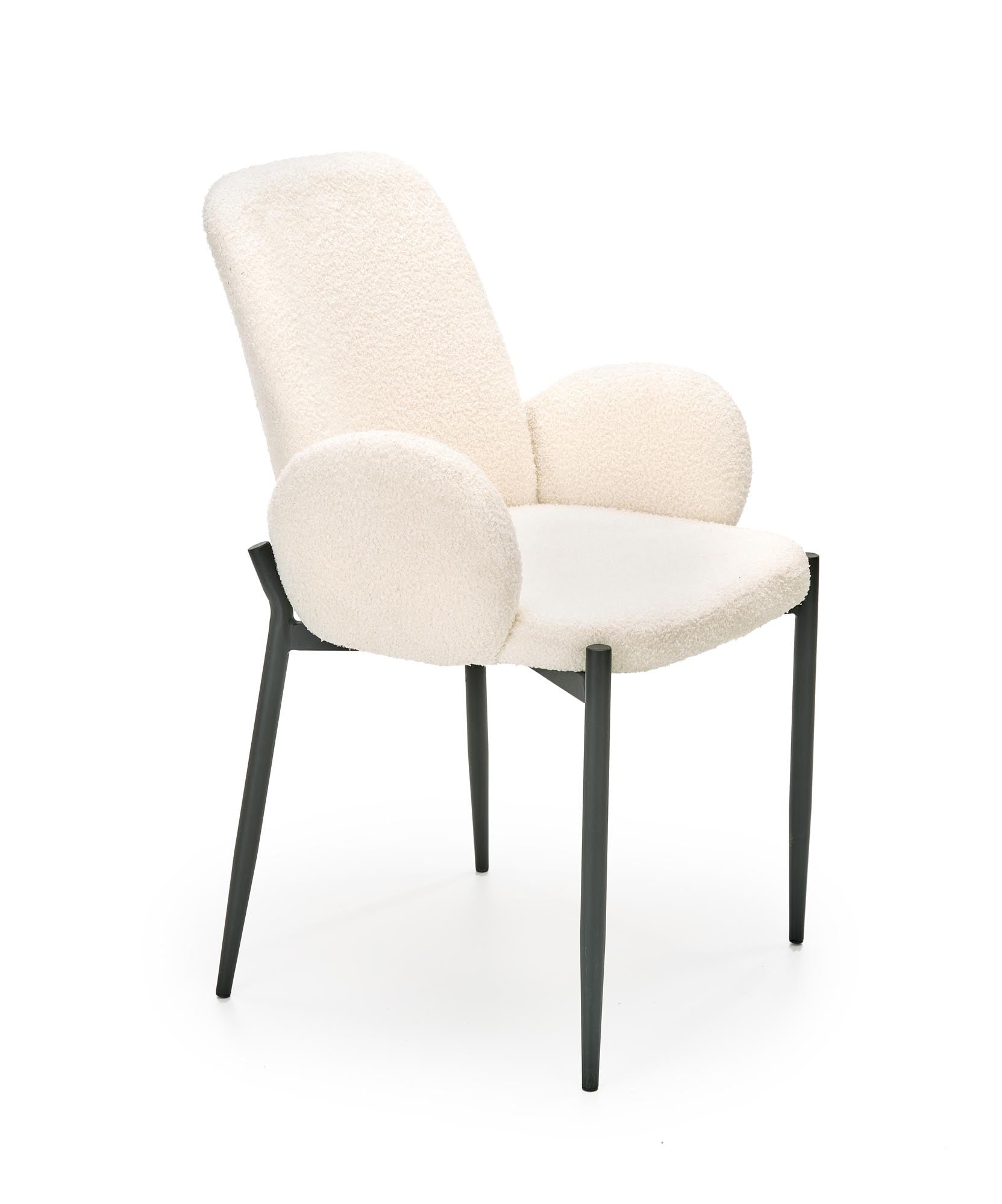 Halmar Scaun tapitat cu stofa si picioare metalice, Kai-477 Crem / Negru, l58xA58xH89 cm