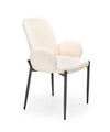 Halmar Scaun tapitat cu stofa si picioare metalice, Kai-477 Crem / Negru, l58xA58xH89 cm