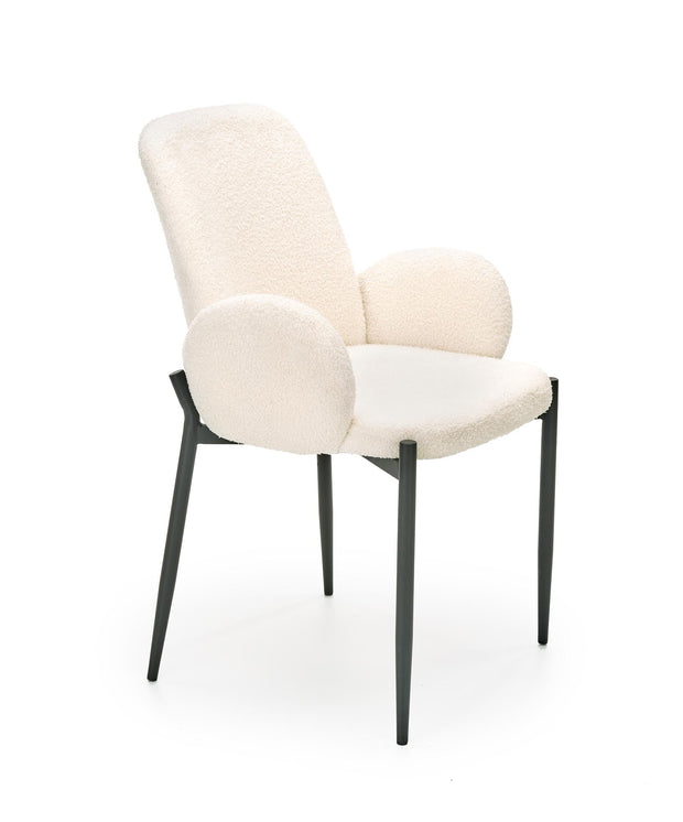 Halmar Scaun tapitat cu stofa si picioare metalice, Kai-477 Crem / Negru, l58xA58xH89 cm