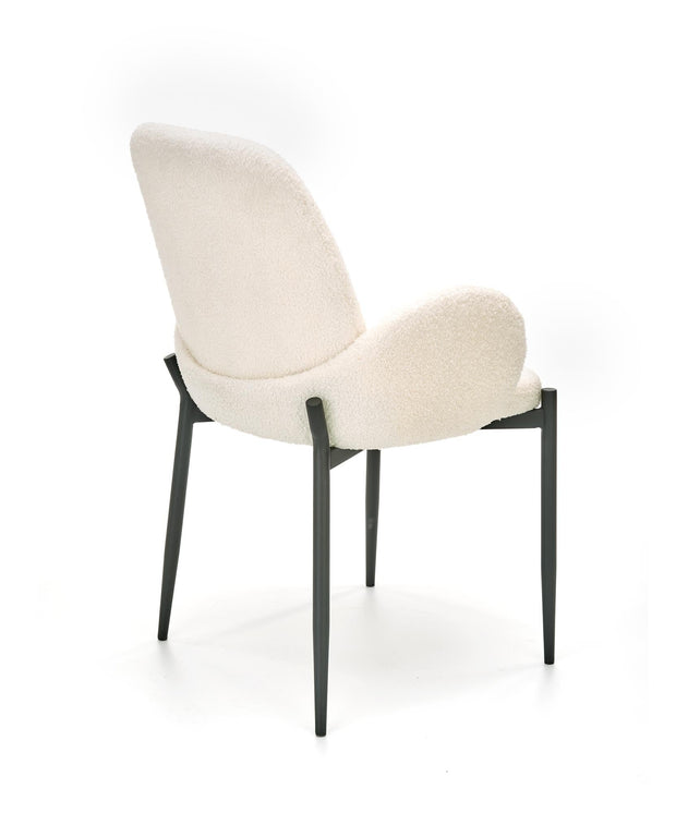 Halmar Scaun tapitat cu stofa si picioare metalice, Kai-477 Crem / Negru, l58xA58xH89 cm