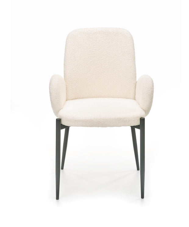 Halmar Scaun tapitat cu stofa si picioare metalice, Kai-477 Crem / Negru, l58xA58xH89 cm