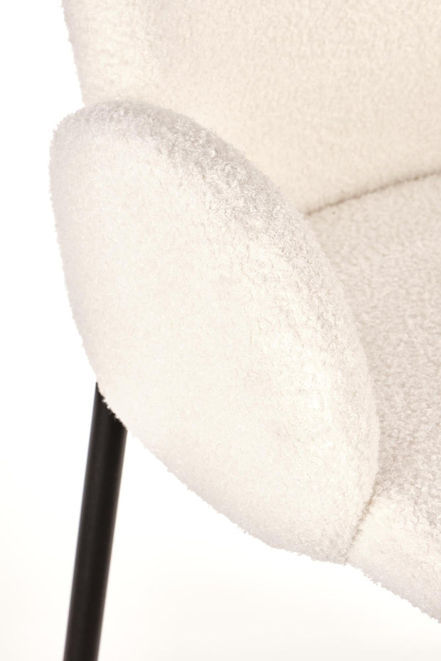 Halmar Scaun tapitat cu stofa si picioare metalice, Kai-477 Crem / Negru, l58xA58xH89 cm