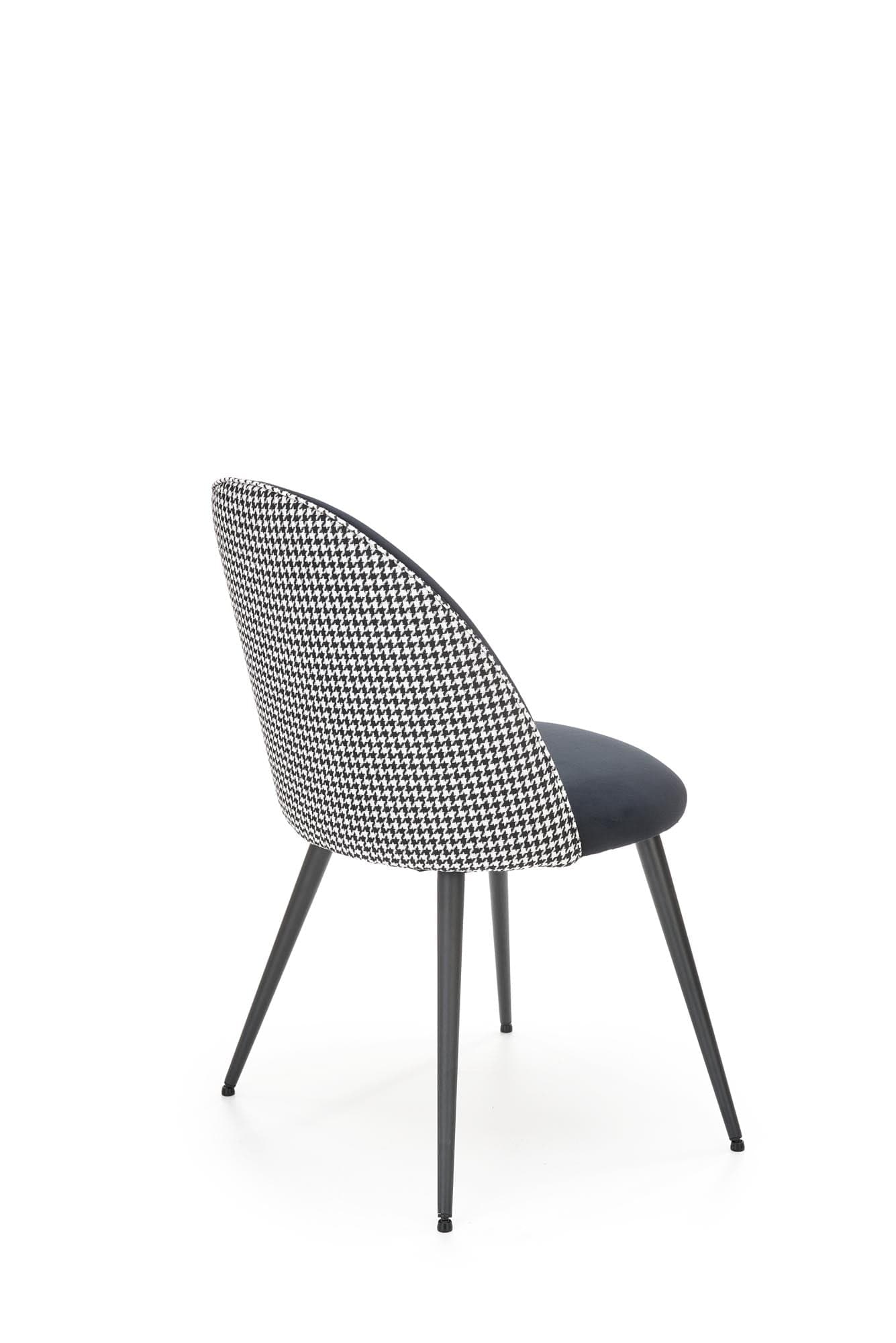 Halmar Scaun tapitat cu stofa si picioare metalice, Kai-478 Velvet Alb / Negru, l49xA54xH84 cm