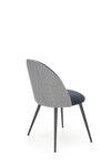 Halmar Scaun tapitat cu stofa si picioare metalice, Kai-478 Velvet Alb / Negru, l49xA54xH84 cm