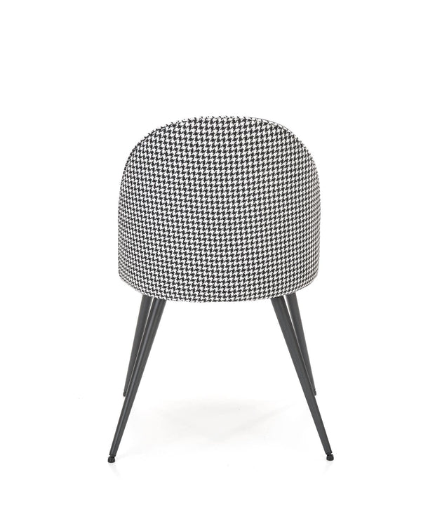Halmar Scaun tapitat cu stofa si picioare metalice, Kai-478 Velvet Alb / Negru, l49xA54xH84 cm