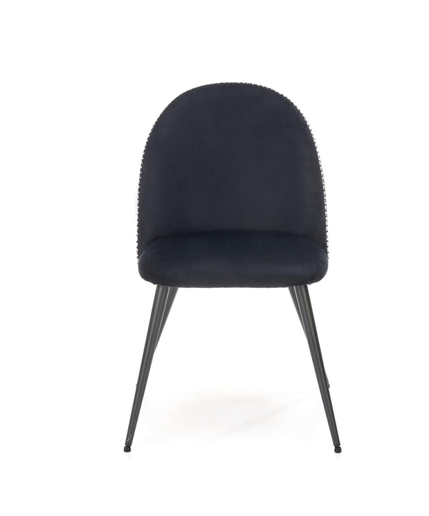 Halmar Scaun tapitat cu stofa si picioare metalice, Kai-478 Velvet Alb / Negru, l49xA54xH84 cm