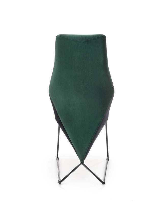 Halmar Scaun tapitat cu stofa si picioare metalice, Kai-485 Velvet Verde Inchis / Negru, l44xA63xH96 cm