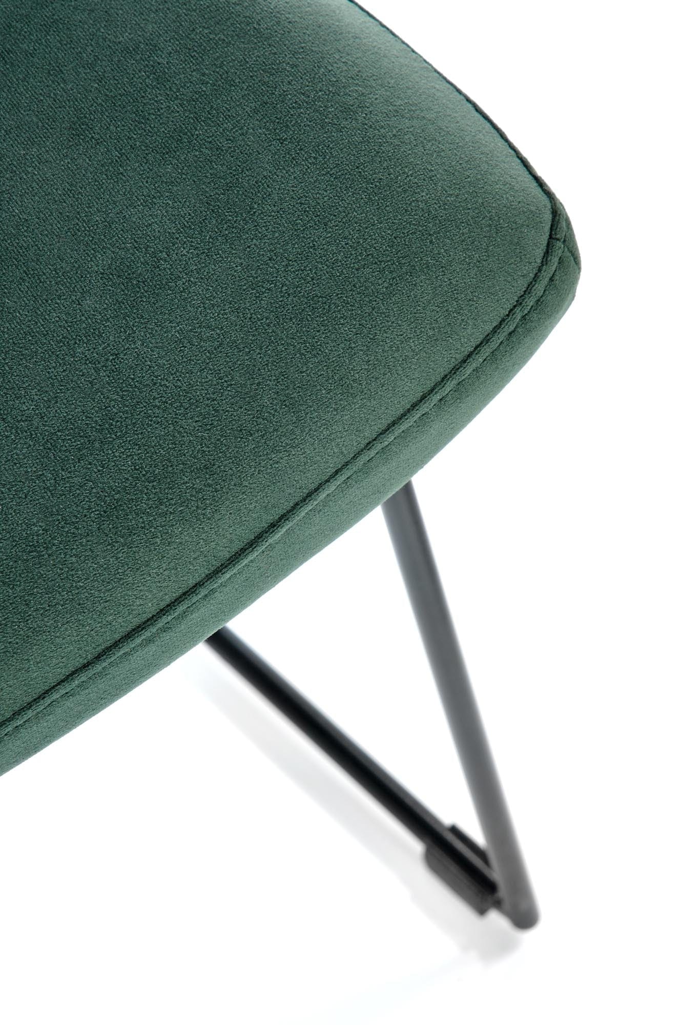 Halmar Scaun tapitat cu stofa si picioare metalice, Kai-485 Velvet Verde Inchis / Negru, l44xA63xH96 cm