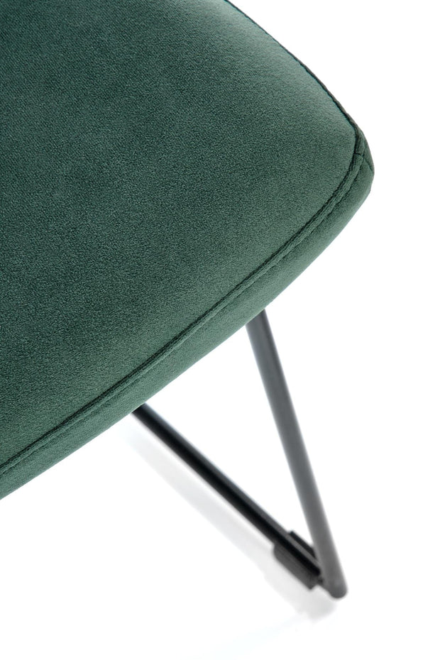 Halmar Scaun tapitat cu stofa si picioare metalice, Kai-485 Velvet Verde Inchis / Negru, l44xA63xH96 cm