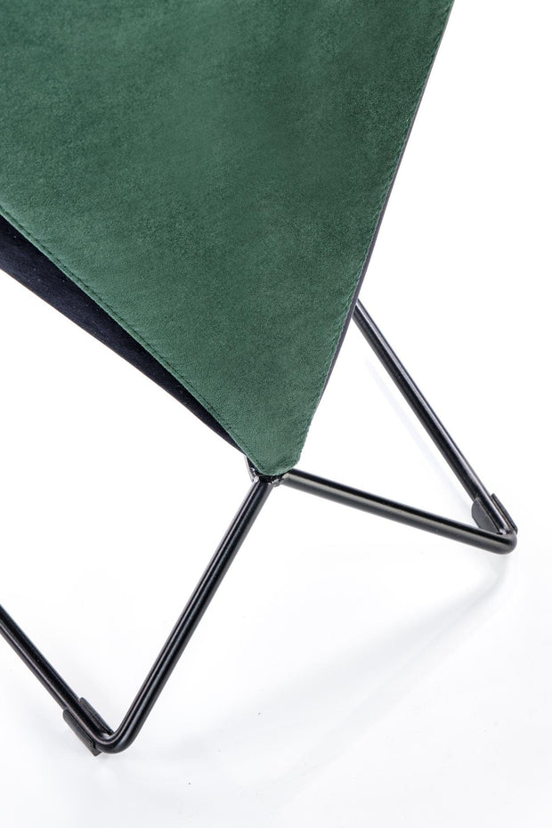 Halmar Scaun tapitat cu stofa si picioare metalice, Kai-485 Velvet Verde Inchis / Negru, l44xA63xH96 cm