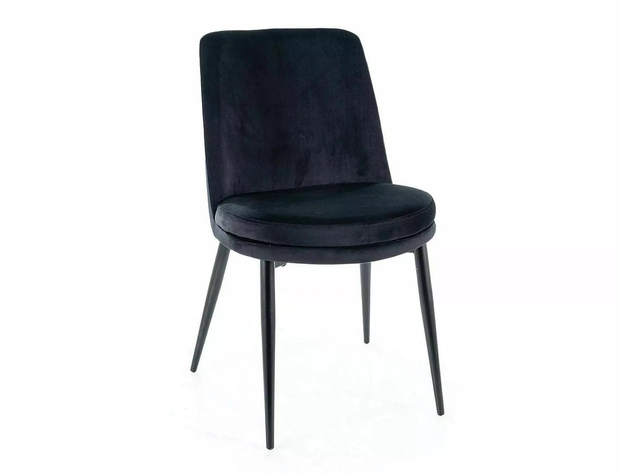 Scaun tapitat cu stofa si picioare metalice, Kayla Velvet Negru, l48xA46xH84 cm
