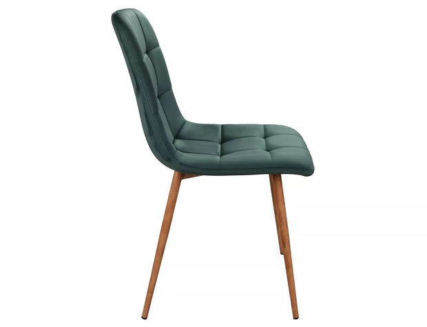 Scaun tapitat cu stofa si picioare metalice, Mila D Velvet Verde / Stejar, l45xA41xH86 cm (2)