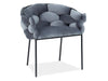 Scaun tapitat cu stofa si picioare metalice, Norwind Velvet Gri / Negru, l76xA40xH75 cm