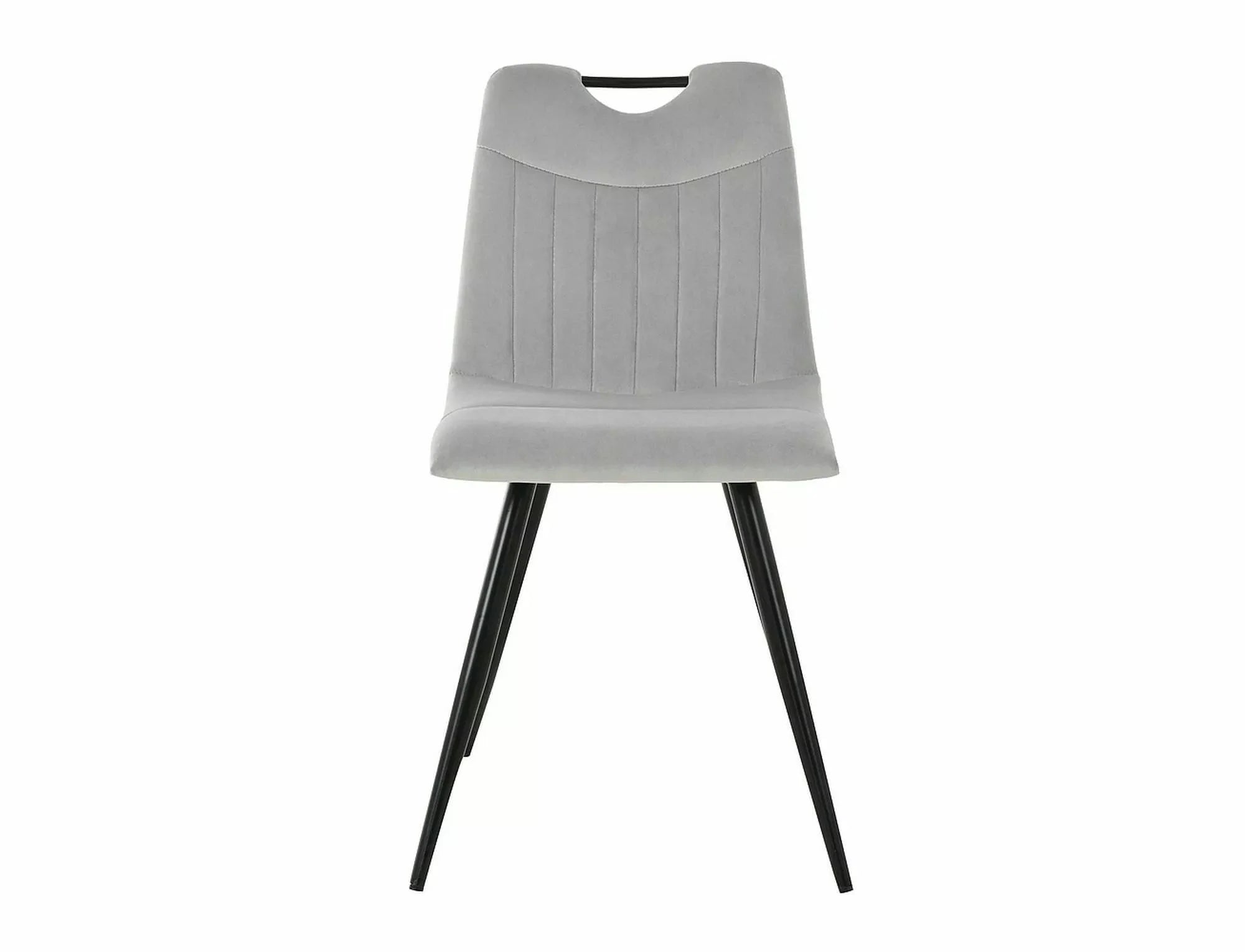 Scaun tapitat cu stofa si picioare metalice, Orfe Velvet Gri Deschis / Negru, l49xA36xH86 cm (1)
