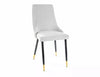 Scaun tapitat cu stofa si picioare metalice, Piano Velvet Gri / Negru / Auriu, l47xA39xH93 cm