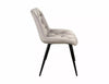 Scaun tapitat cu stofa si picioare metalice, Praga Velvet Gri Deschis / Negru, l49xA39xH84 cm (2)
