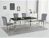 Scaun tapitat cu stofa si picioare metalice, Prince Velvet Gri / Crom, l46xA39xH100 cm (1)