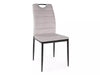 Scaun tapitat cu stofa si picioare metalice, Rip Velvet Gri Deschis / Negru, l44xA39xH92 cm