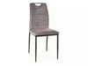 Scaun tapitat cu stofa si picioare metalice, Rip Velvet Gri / Negru, l44xA39xH92 cm