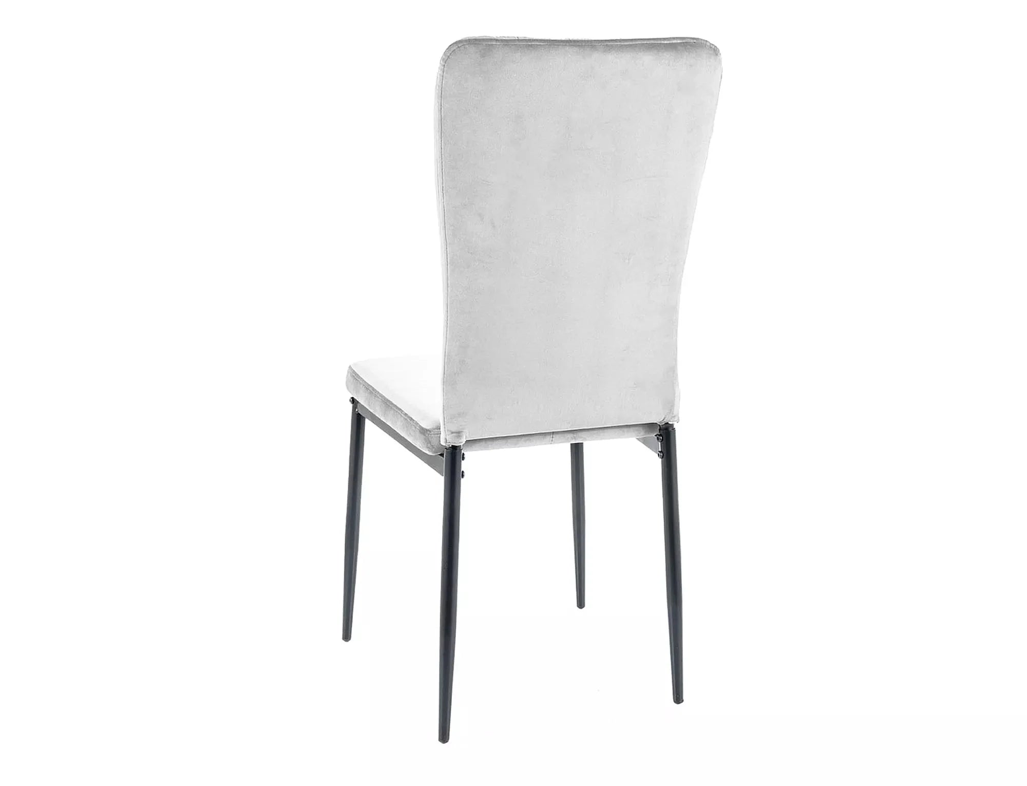 Scaun tapitat cu stofa si picioare metalice, Vigo Velvet Gri Deschis / Negru, l44xA39xH97 cm (1)