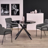 Halmar Scaun tapitat cu stofa si piele ecologica, cu picioare metalice Kai-333 Gri Inchis / Gri Deschis / Negru, l49xA62xH87 cm
