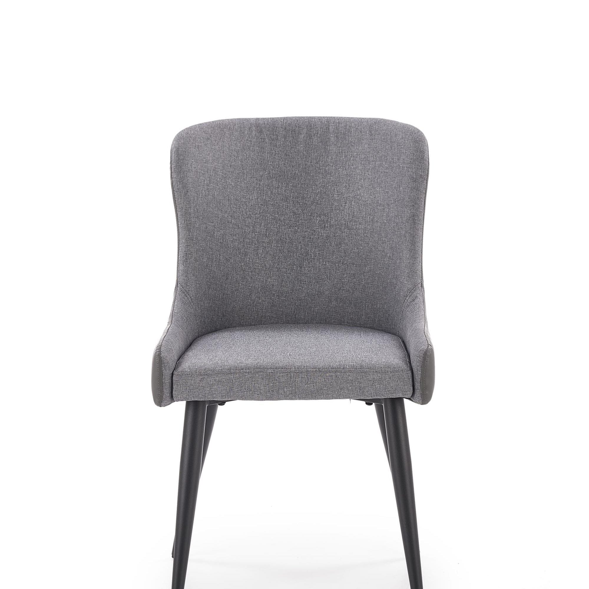 Halmar Scaun tapitat cu stofa si piele ecologica, cu picioare metalice Kai-333 Gri Inchis / Gri Deschis / Negru, l49xA62xH87 cm