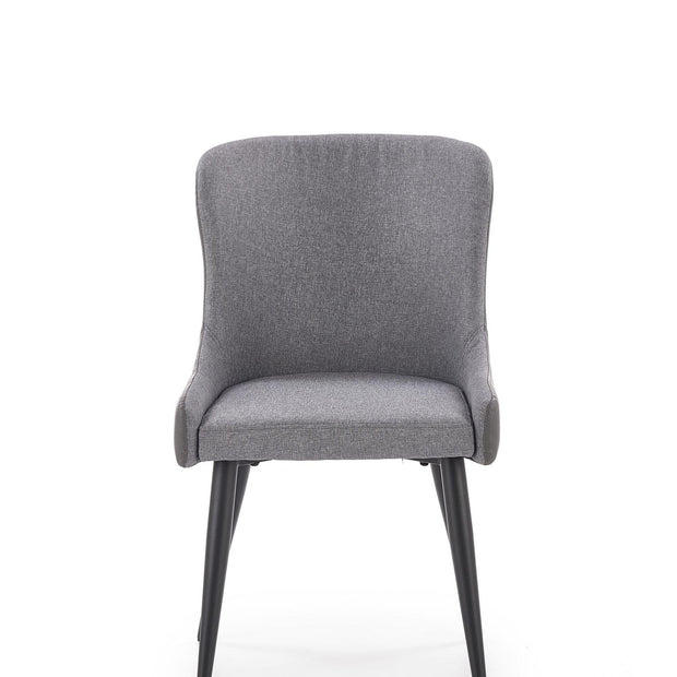 Halmar Scaun tapitat cu stofa si piele ecologica, cu picioare metalice Kai-333 Gri Inchis / Gri Deschis / Negru, l49xA62xH87 cm