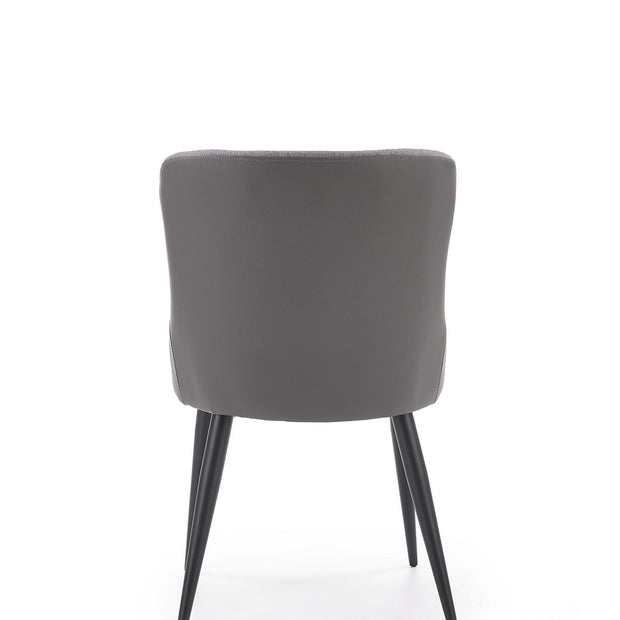 Halmar Scaun tapitat cu stofa si piele ecologica, cu picioare metalice Kai-333 Gri Inchis / Gri Deschis / Negru, l49xA62xH87 cm