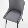 Halmar Scaun tapitat cu stofa si piele ecologica, cu picioare metalice Kai-333 Gri Inchis / Gri Deschis / Negru, l49xA62xH87 cm