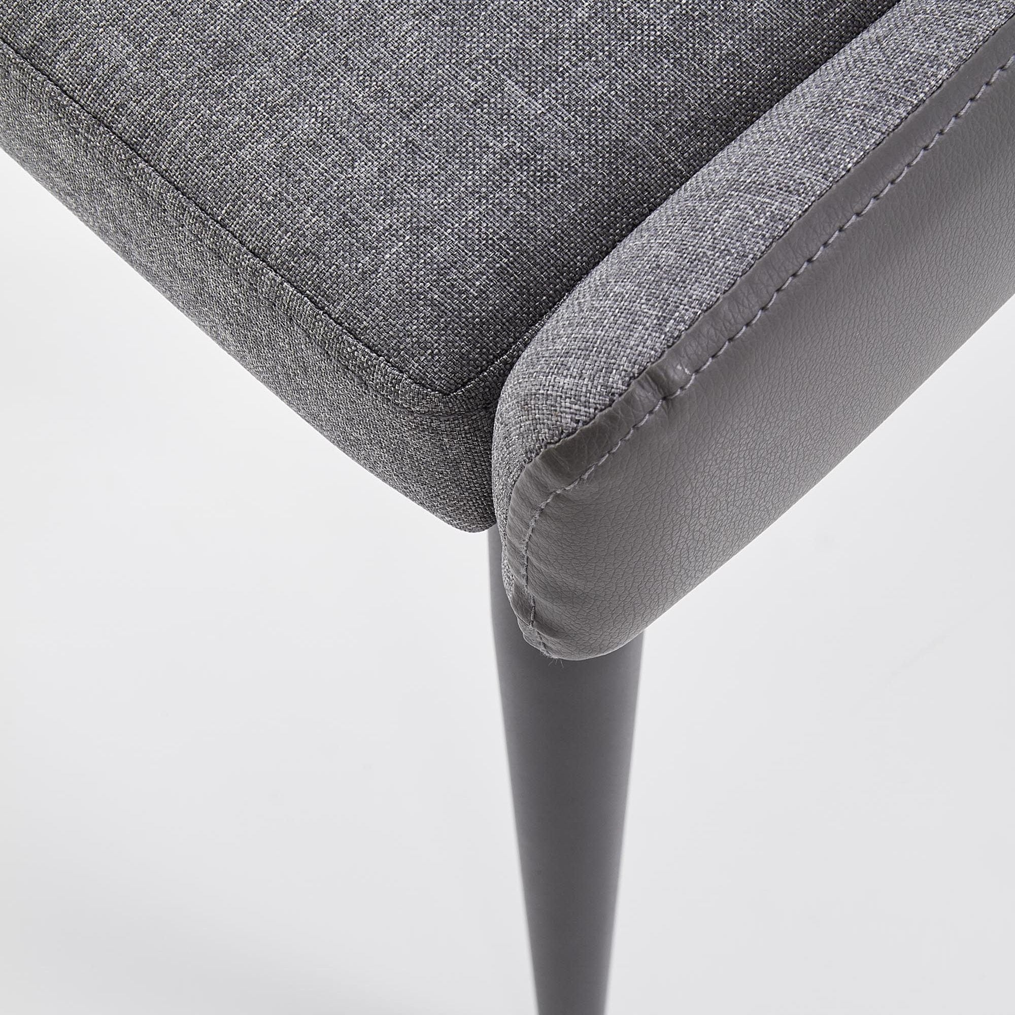 Halmar Scaun tapitat cu stofa si piele ecologica, cu picioare metalice Kai-333 Gri Inchis / Gri Deschis / Negru, l49xA62xH87 cm