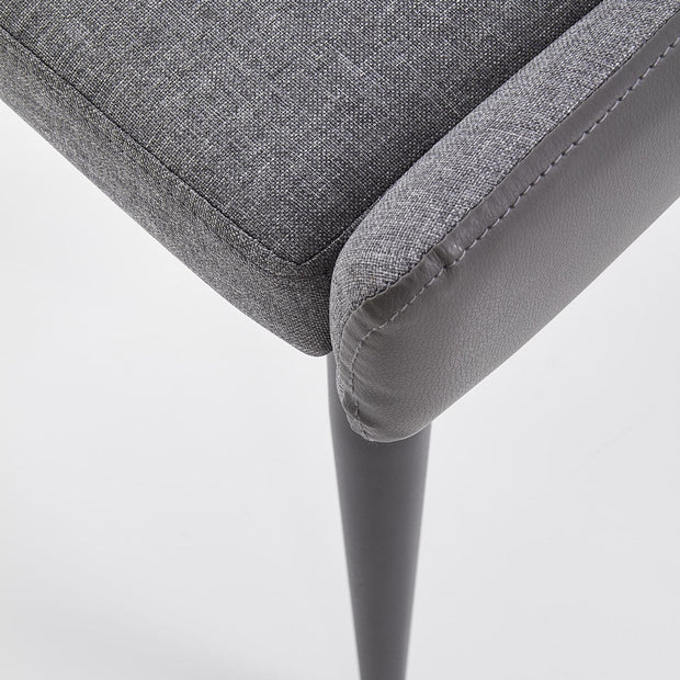 Halmar Scaun tapitat cu stofa si piele ecologica, cu picioare metalice Kai-333 Gri Inchis / Gri Deschis / Negru, l49xA62xH87 cm