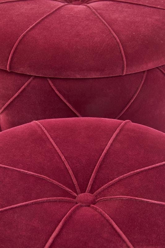 Set 2 taburete tapitate cu stofa si spatiu de depozitare Polymorph Bordeaux, Ø40xH44 / Ø33xH38 cm (4)