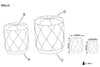 Set 2 taburete tapitate cu stofa si spatiu de depozitare Polymorph Bordeaux, Ø40xH44 / Ø33xH38 cm (7)