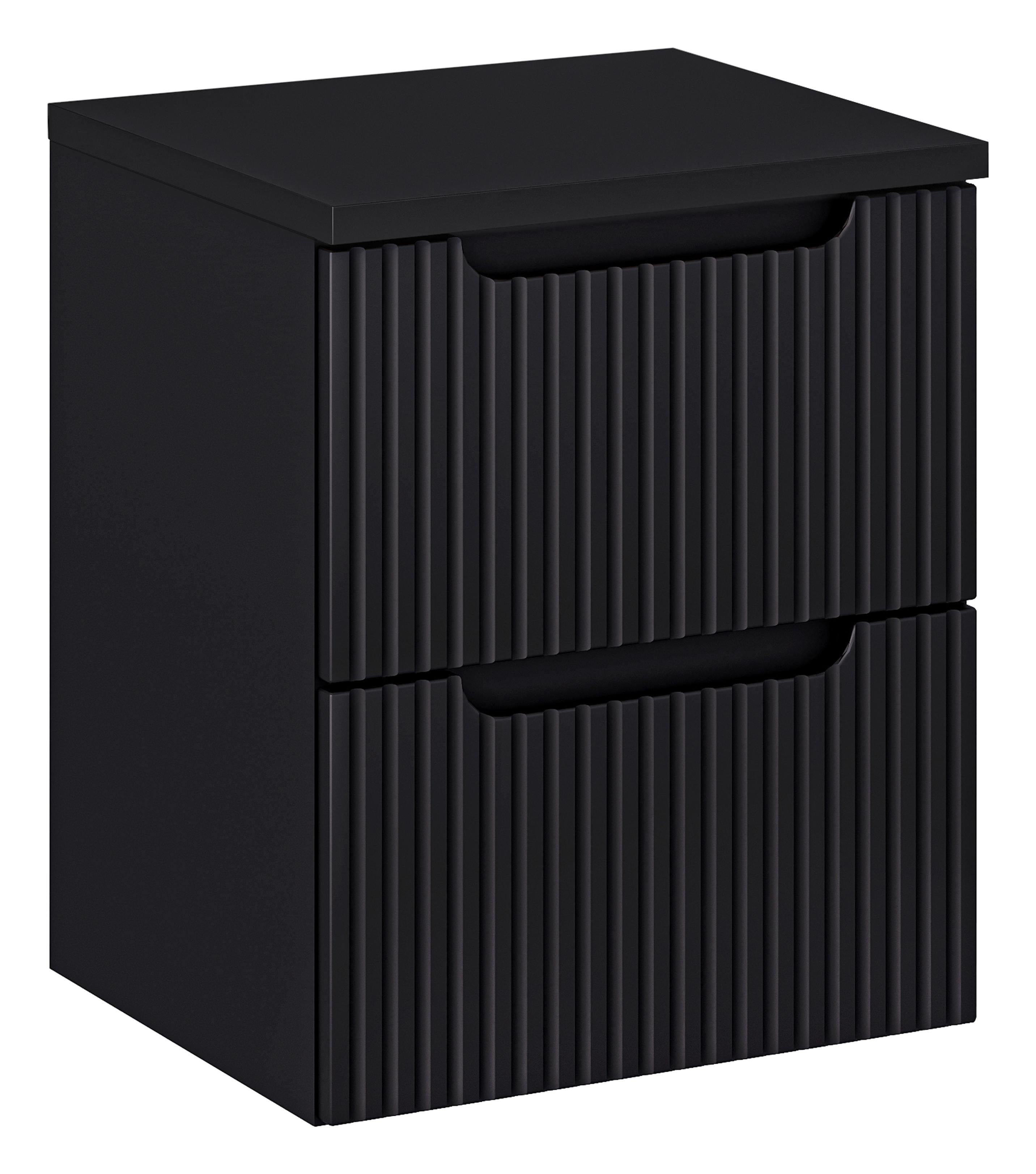 Set baie masca cu blat, cu 2 sertare 50 cm, Nob Negru