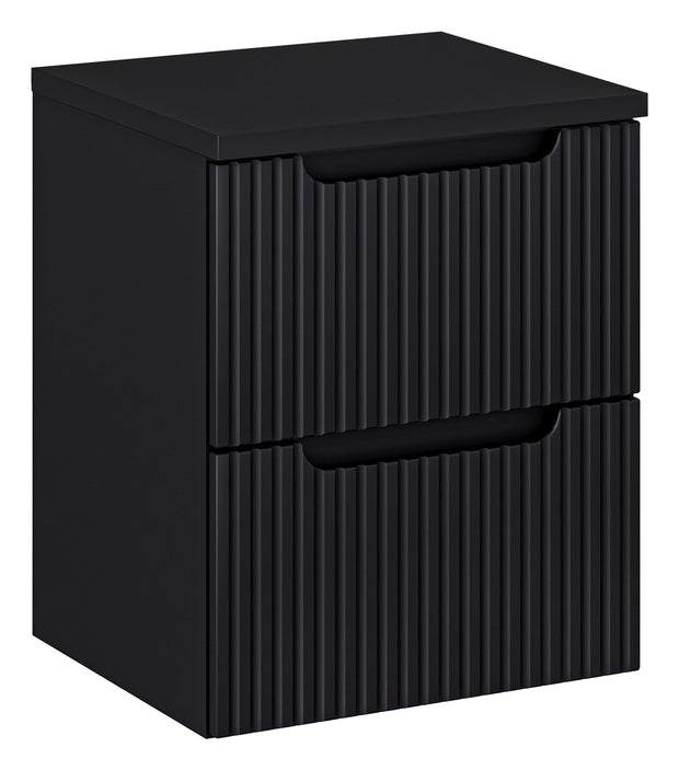 Set baie masca cu blat, cu 2 sertare 50 cm, Nob Negru
