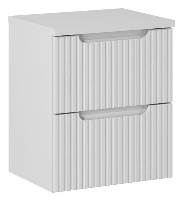 Set baie masca cu blat, cu 2 sertare 50 cm, Now Alb
