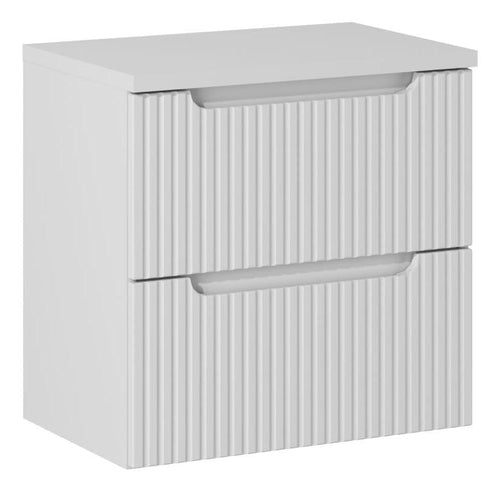 Set baie masca cu blat, cu 2 sertare 60 cm, Now Alb