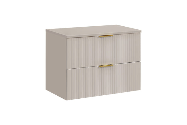 Set baie masca cu blat, cu 2 sertare 80 cm, Adc Bej