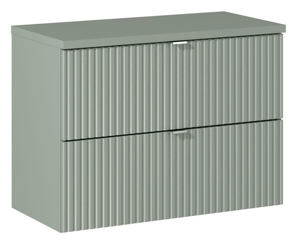 Set baie masca cu blat, cu 2 sertare 80 cm, Lrg Verde