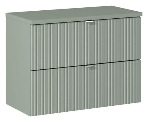 Set baie masca cu blat, cu 2 sertare 80 cm, Lrg Verde