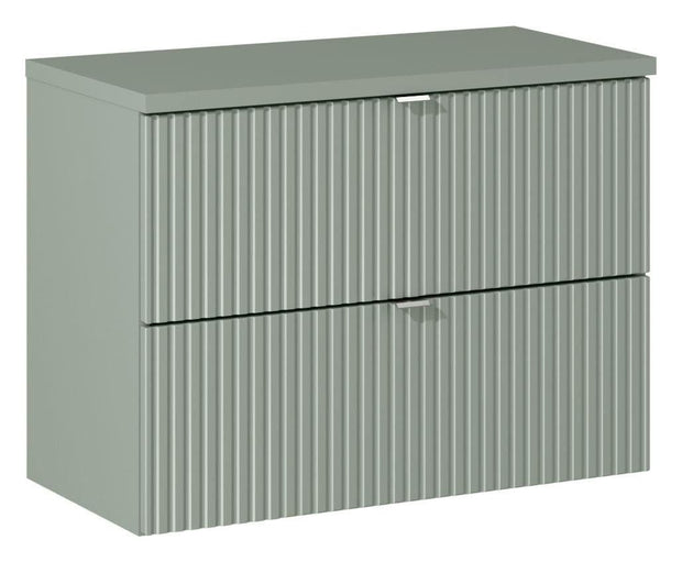 Set baie masca cu blat, cu 2 sertare 80 cm, Lrg Verde