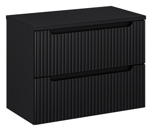 Set baie masca cu blat, cu 2 sertare 80 cm, Nob Negru