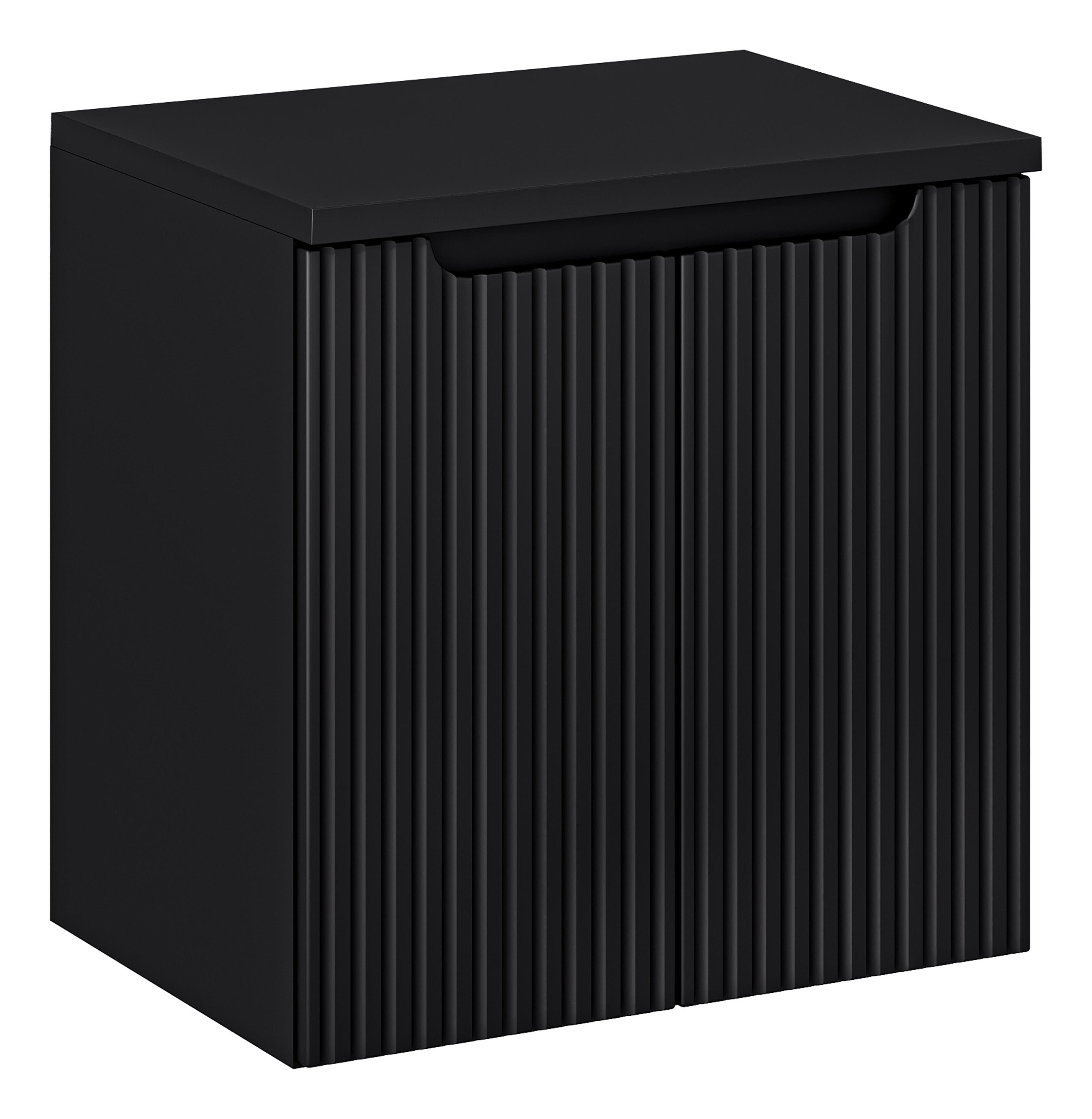 Set baie masca cu blat, cu 2 usi 60 cm, Nob Negru