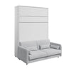 Lenart Set Canapea Fixa, 2 Locuri, BC18 Gri Deschis, l164xA93xH74 cm + Pat rabatabil pe perete cu tablie tapitata Bed Concept Vertical Alb Mat, 200 x 140 cm