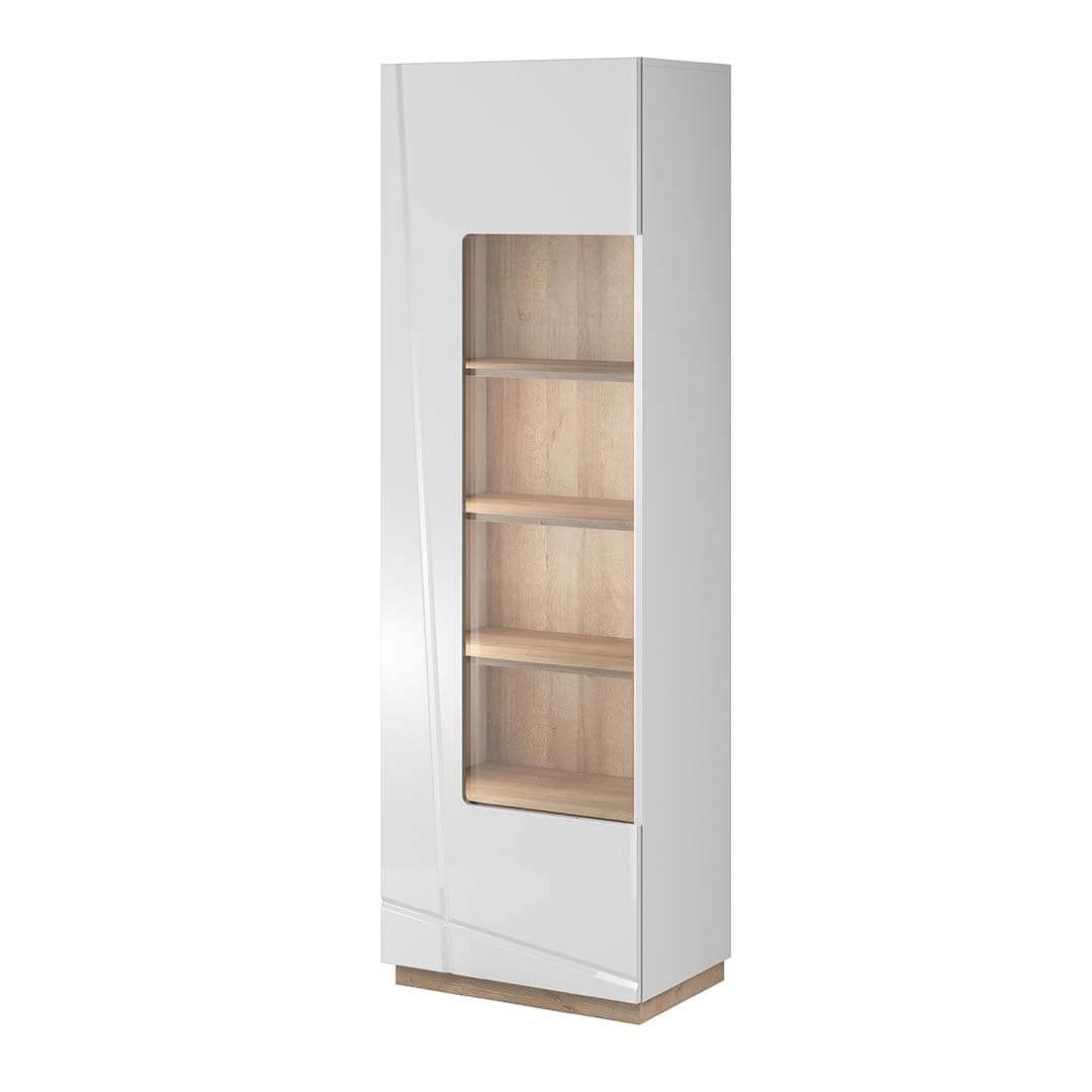Set de mobila dining din pal si sticla, 4 piese, Futura Alb / Stejar Riviera (5)